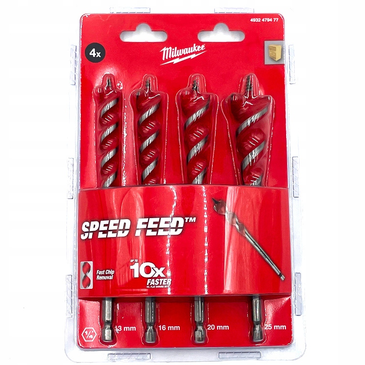 Zestaw Wierteł Krętych Do Drewna Speed Feed 4szt Milwaukee 4932479477