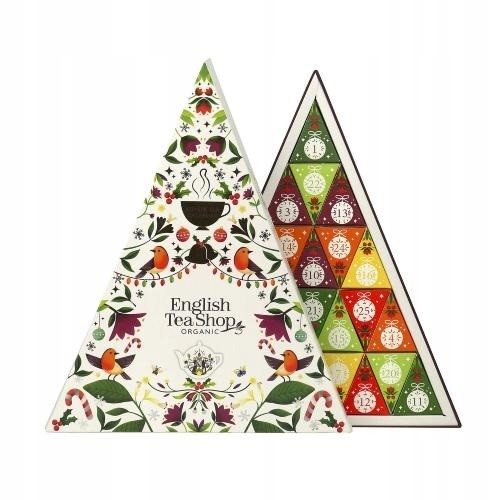 Levně English Tea Shop Adventní kalendář trojúhelníkový bílý 25 pyramidek Bio 50 g
