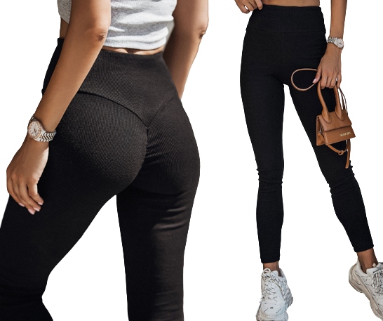 

Legginsy prążkowane push-up elastyczne M/L