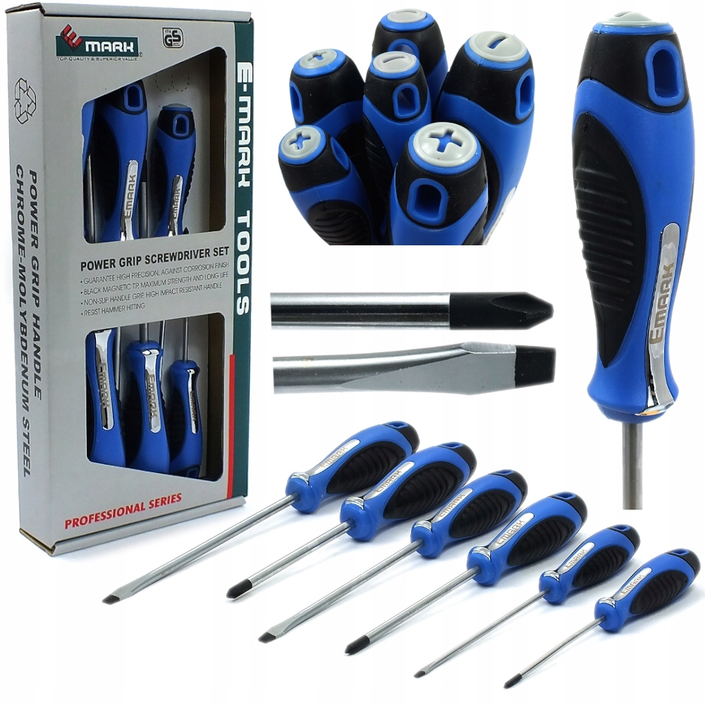 

Wkrętaki Płaskie Krzyżowe Magnetyczne Zestaw Edox