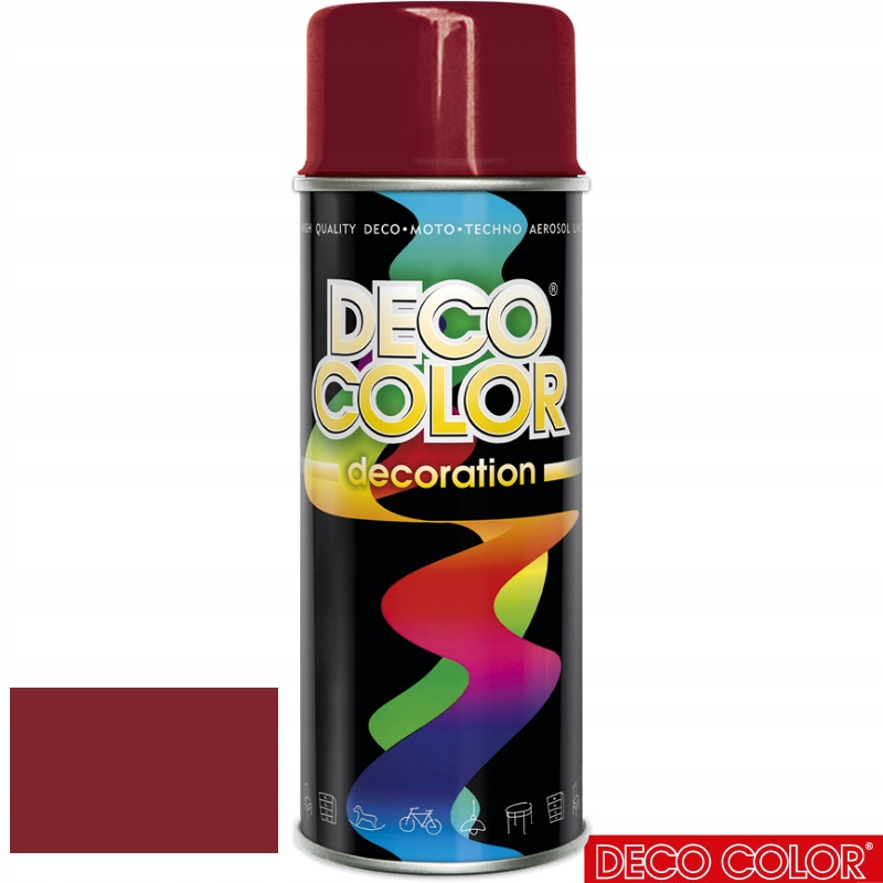 Deco Color Farba Spray Bordowy Ral 3003 połysk