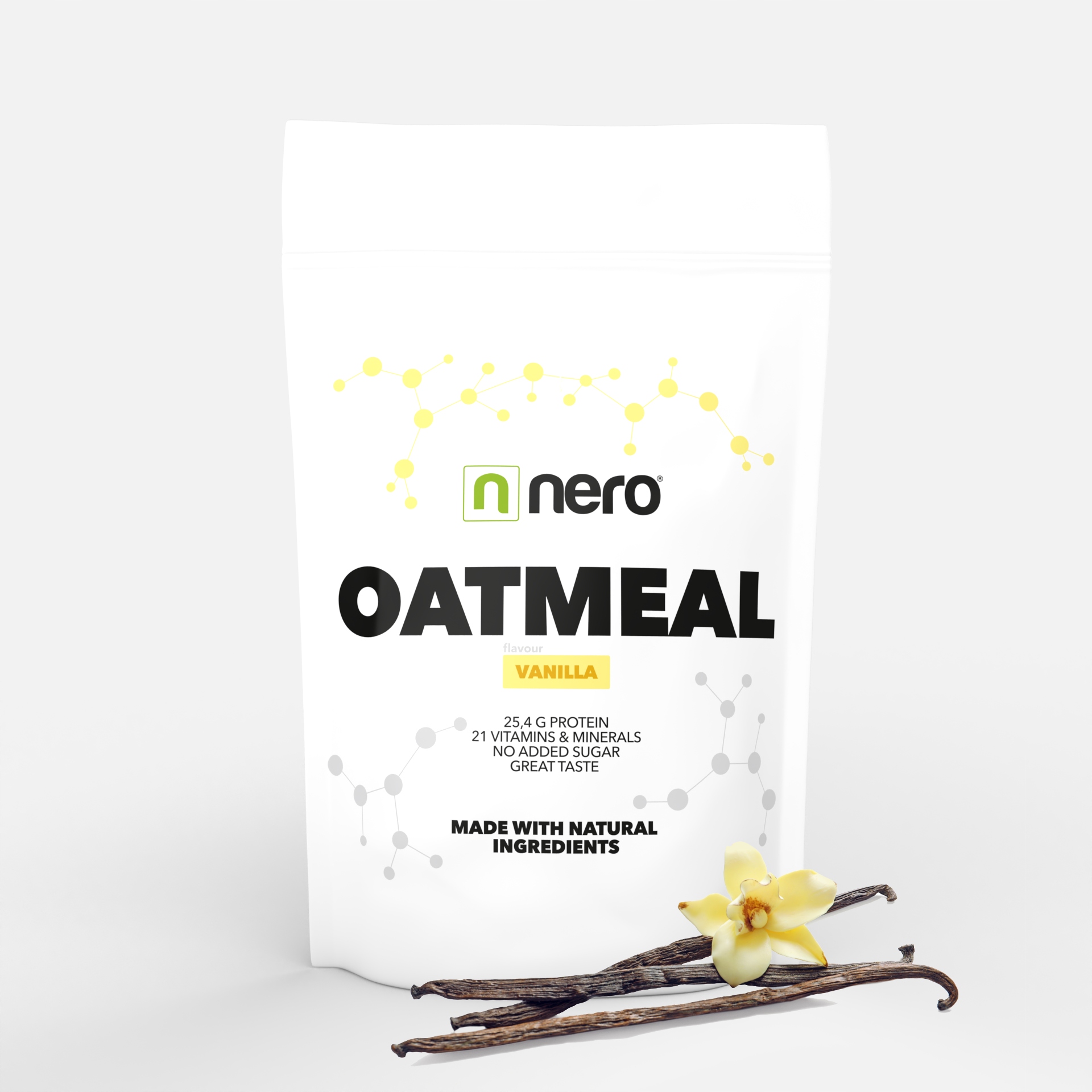 Proteinová instantní ovesná kaše Nero, Vanilka, 1kg, 20 porcí