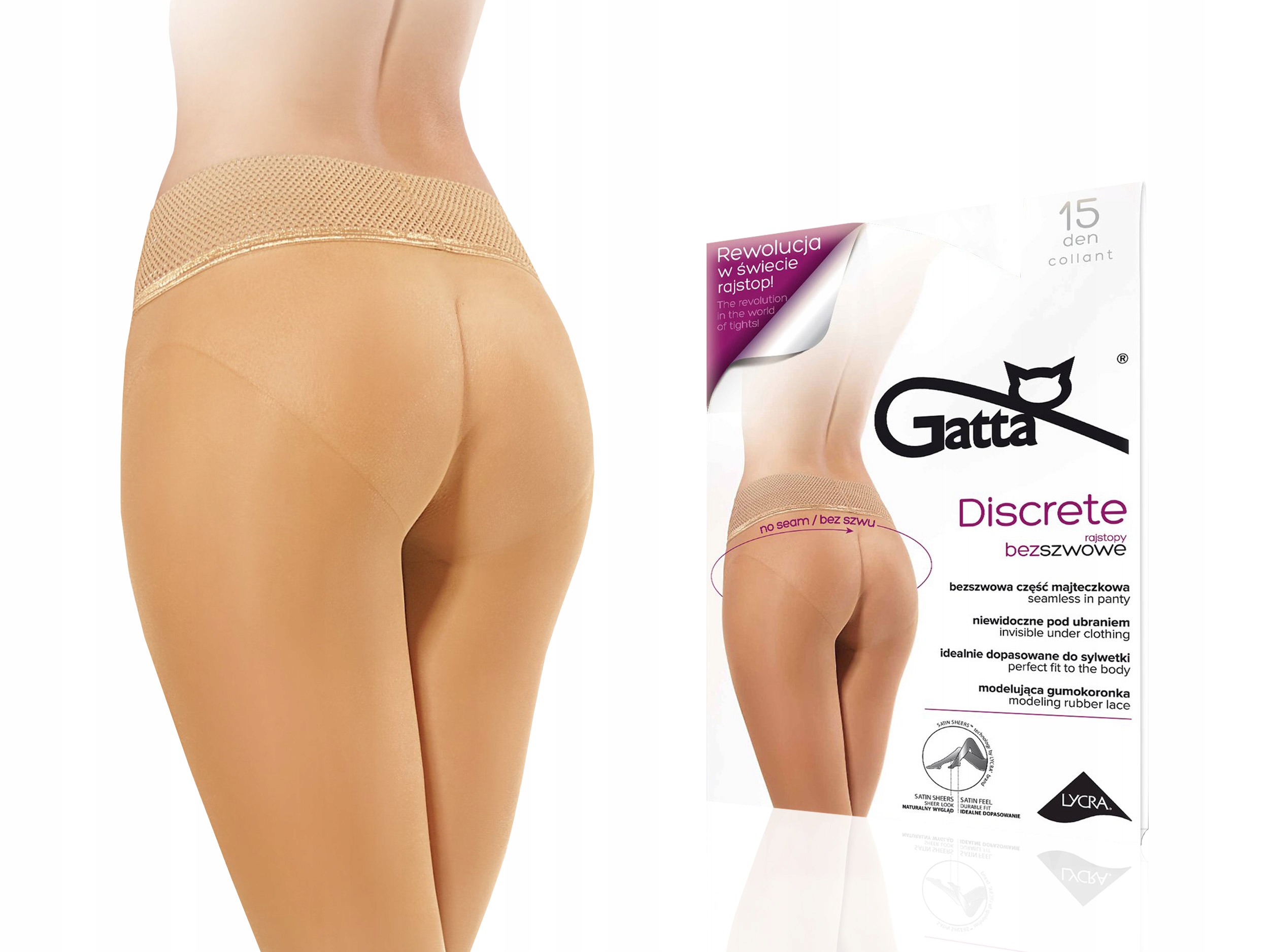 

Rajstopy bezszwowe Gatta Discrete, golden, 3-M