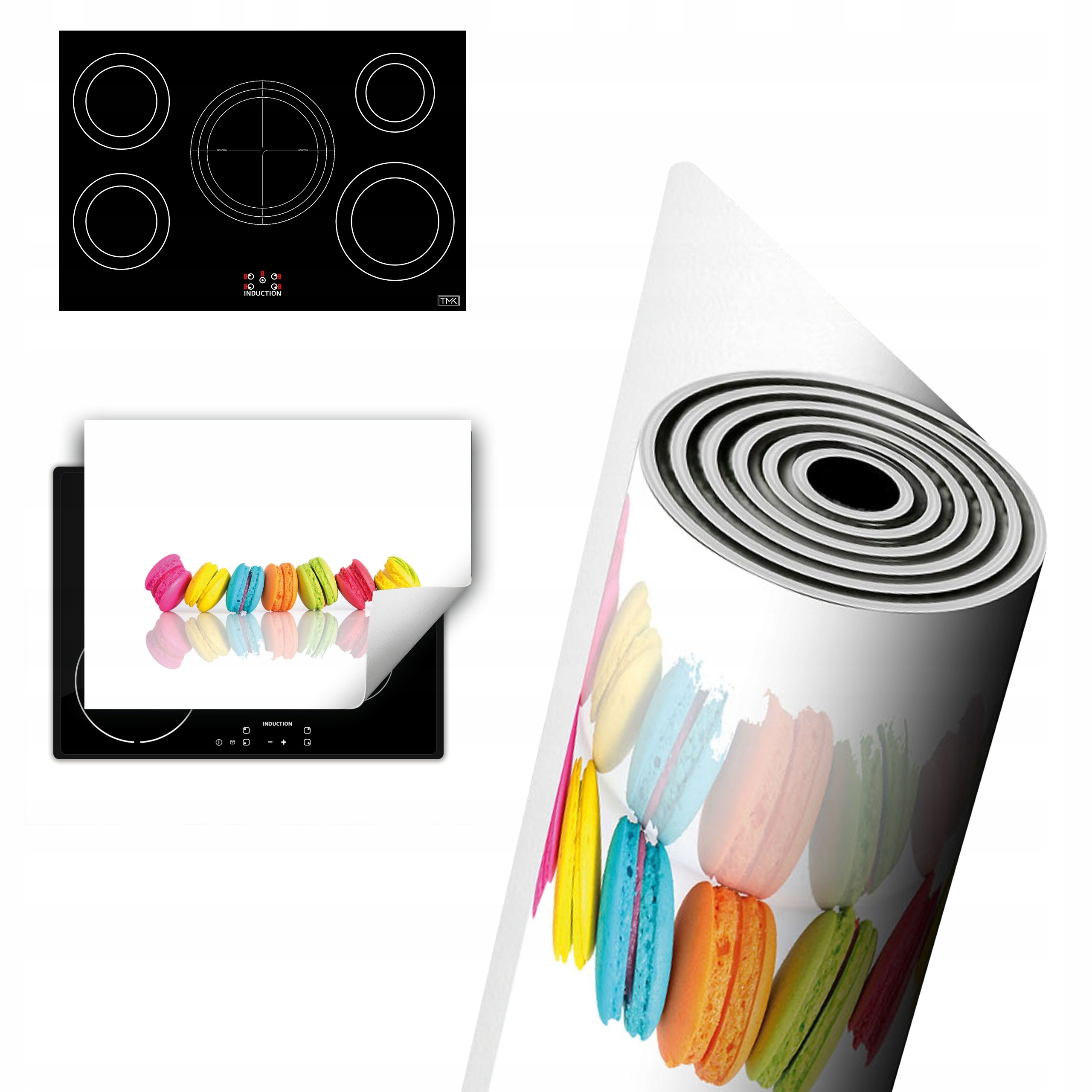 Vinylová Ochrana Na Indukci Desky 80x52 bílá pop-art.
