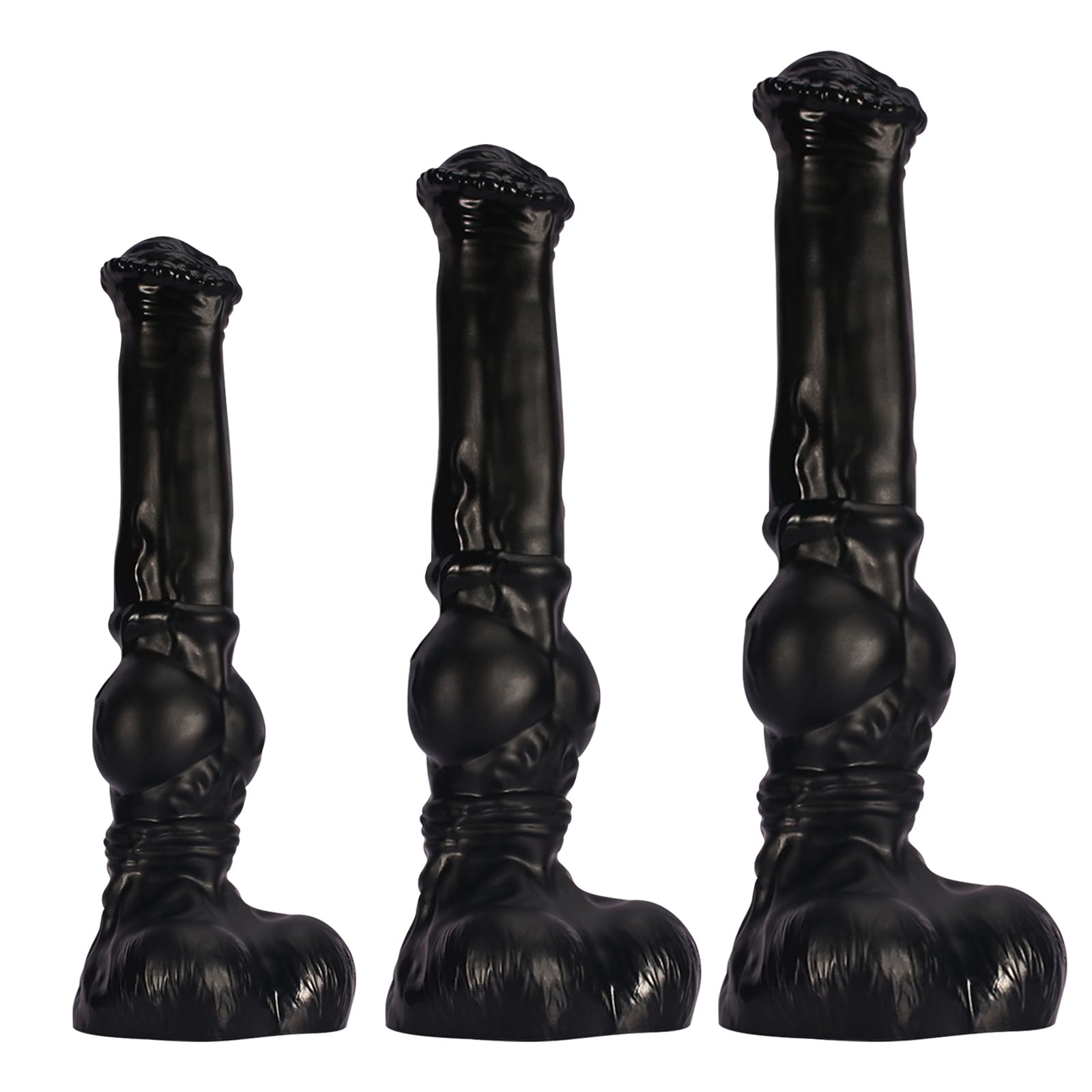 BDSMJOY Dildo Analne 380mm Czarny z Przyssawką dla Kobiet i Mężczyzn — miniatura 6