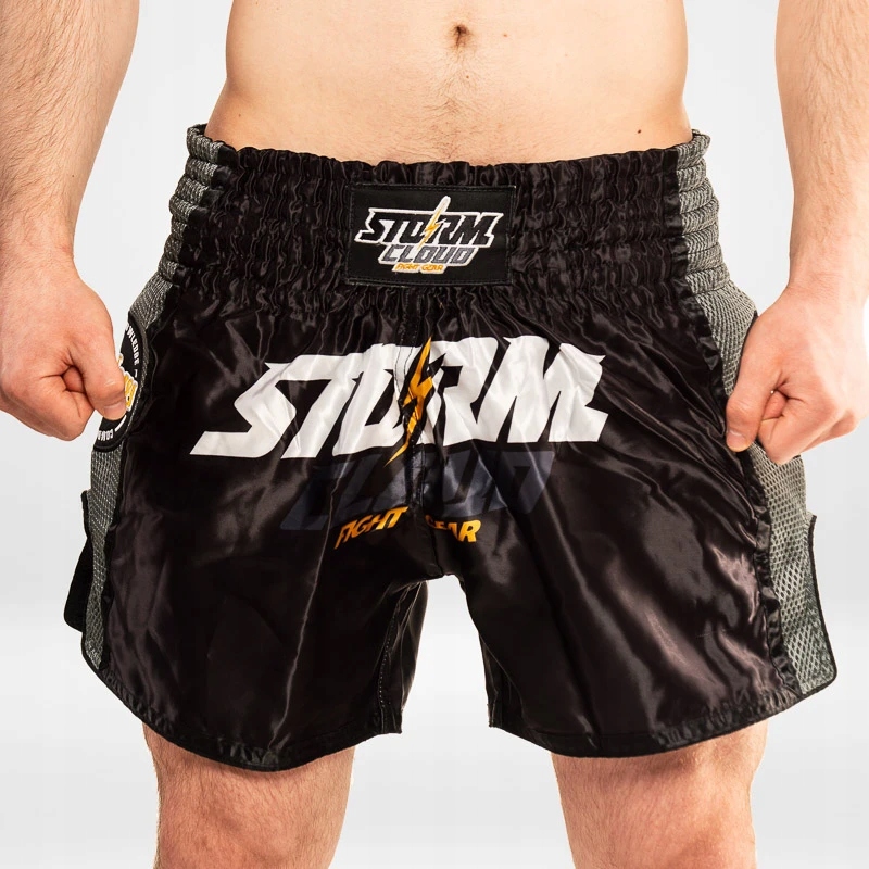 StormCloud Spodenki Treningowe Muay Thai męskie Classic Czarne/Szare XXL