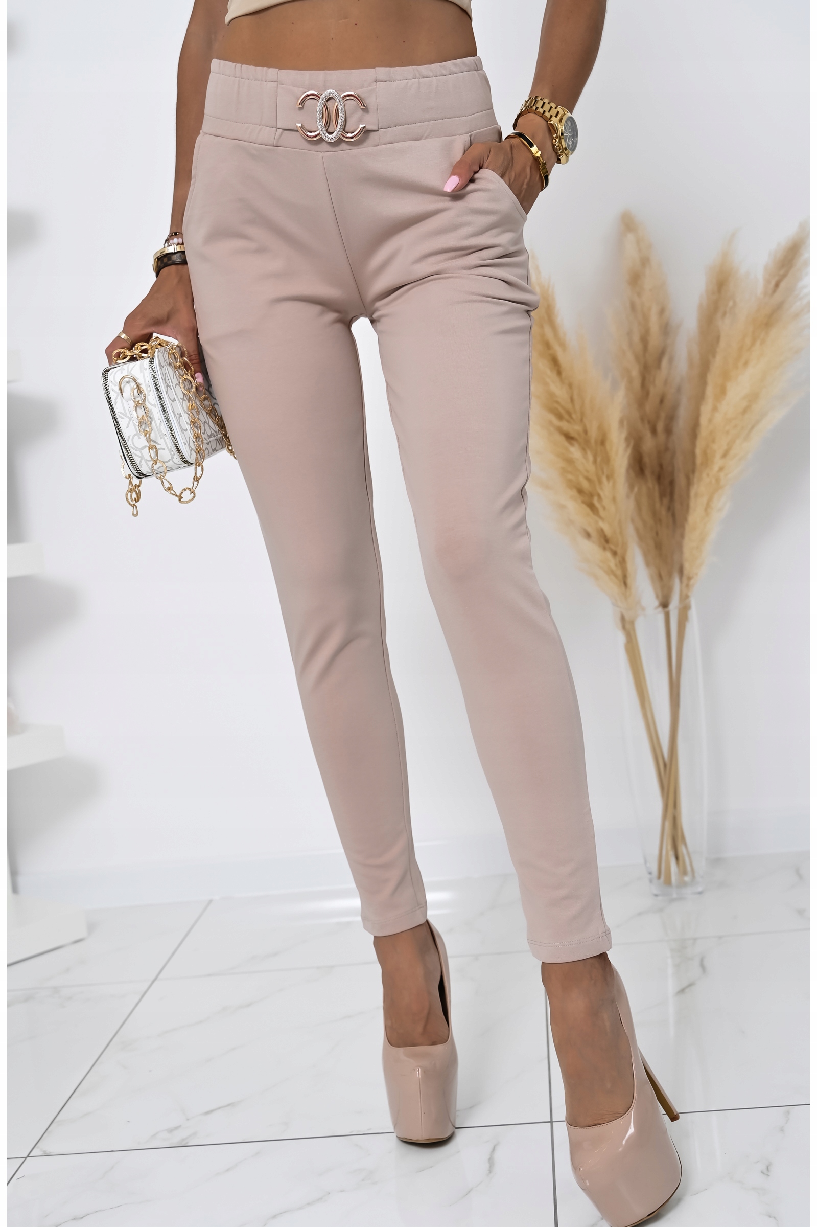 ELEGANCKIE STYLOWE SPODNIE DRESOWE NYLAH! WZ.1 L Marka inna