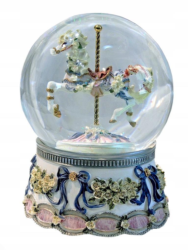 Skleněná Kulička Hrací Skříňka Koník Pro Dívku Sníh Gravírování Možnost