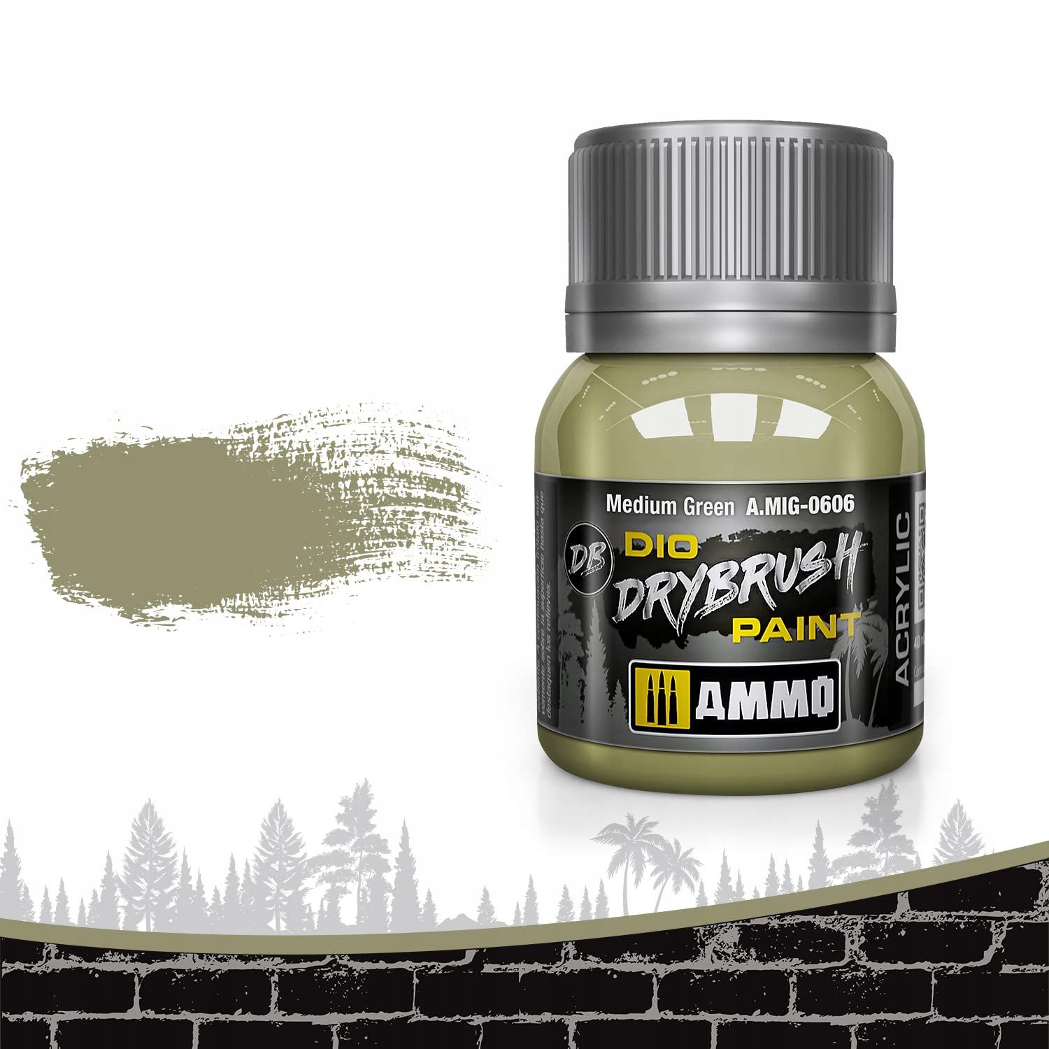 Ammo Mig Jiminez Drybrush Medium Green 40 ML Jar (10/20) *