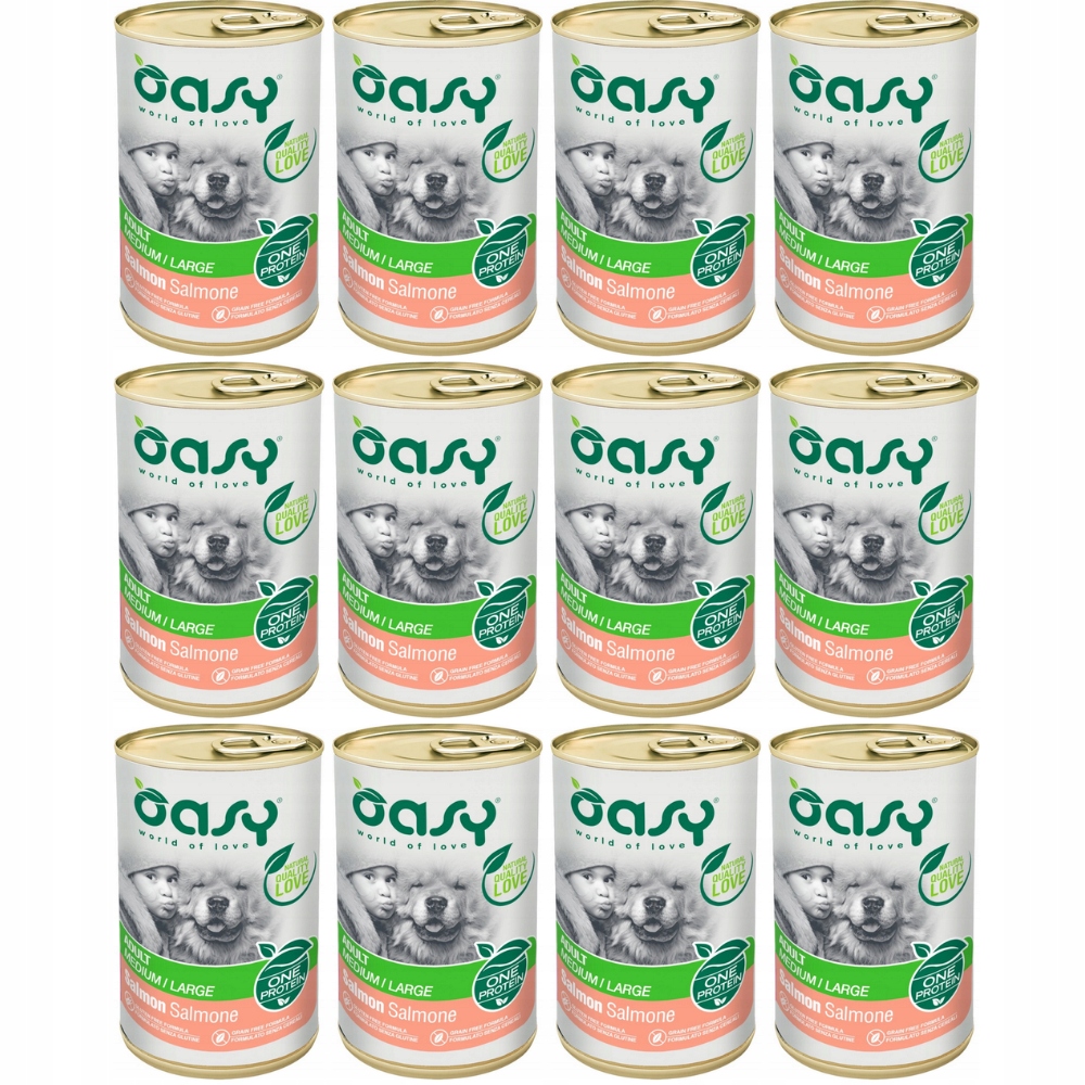 Karma mokra dla psa Oasy One Protein Adult M/L Łosoś 12x400g