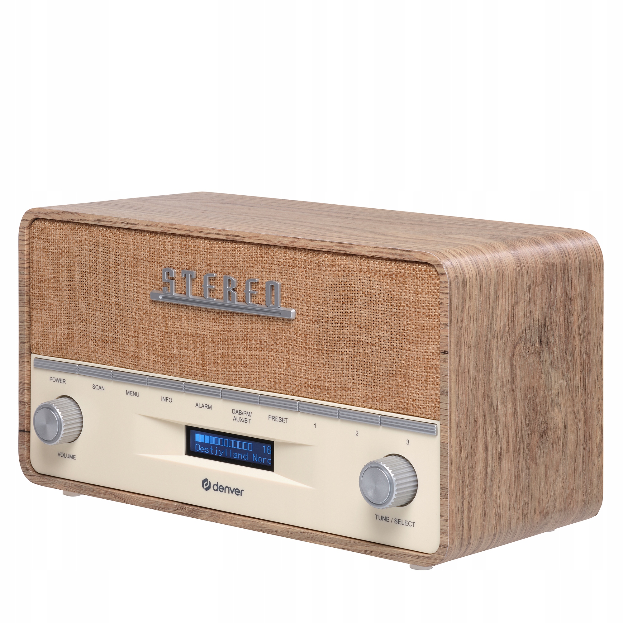 Radio Dab Fm Denver Dab 36LW Drewniana Obudowa Light Wood