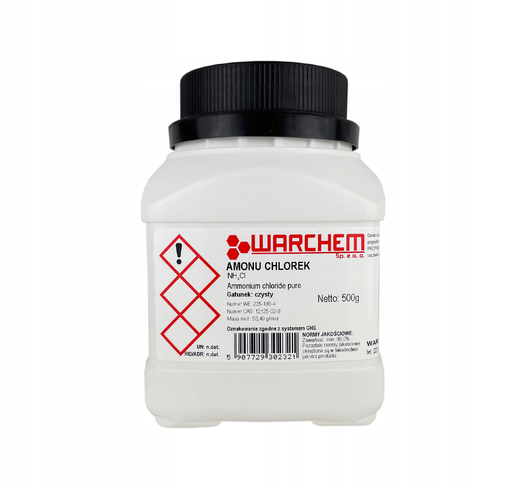 

Chlorek Amonu (salmiak) czysty 500g Warchem