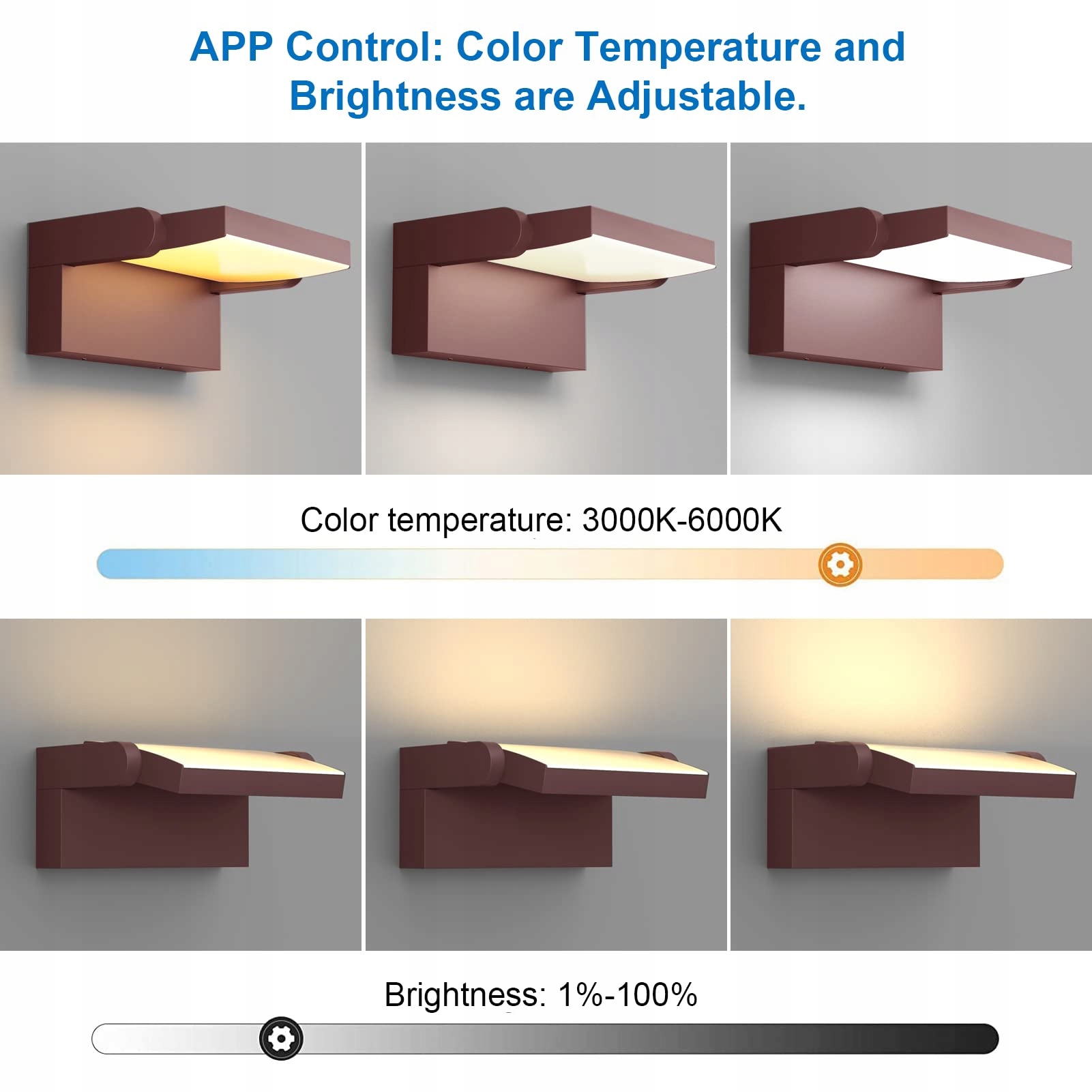 KLIGHTEN LED 24W Outdoor Wall Lamp, App Dimmable, IP65 — miniatura 2