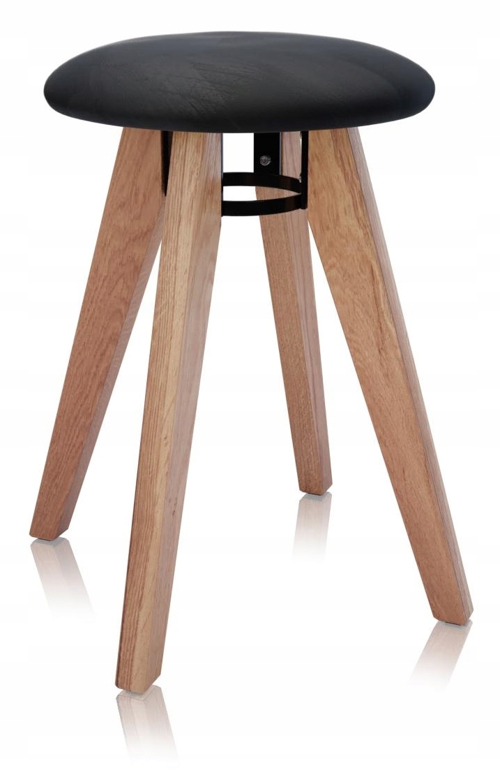 Taboret FLIP drewniany stołek dębowy tkanina F20