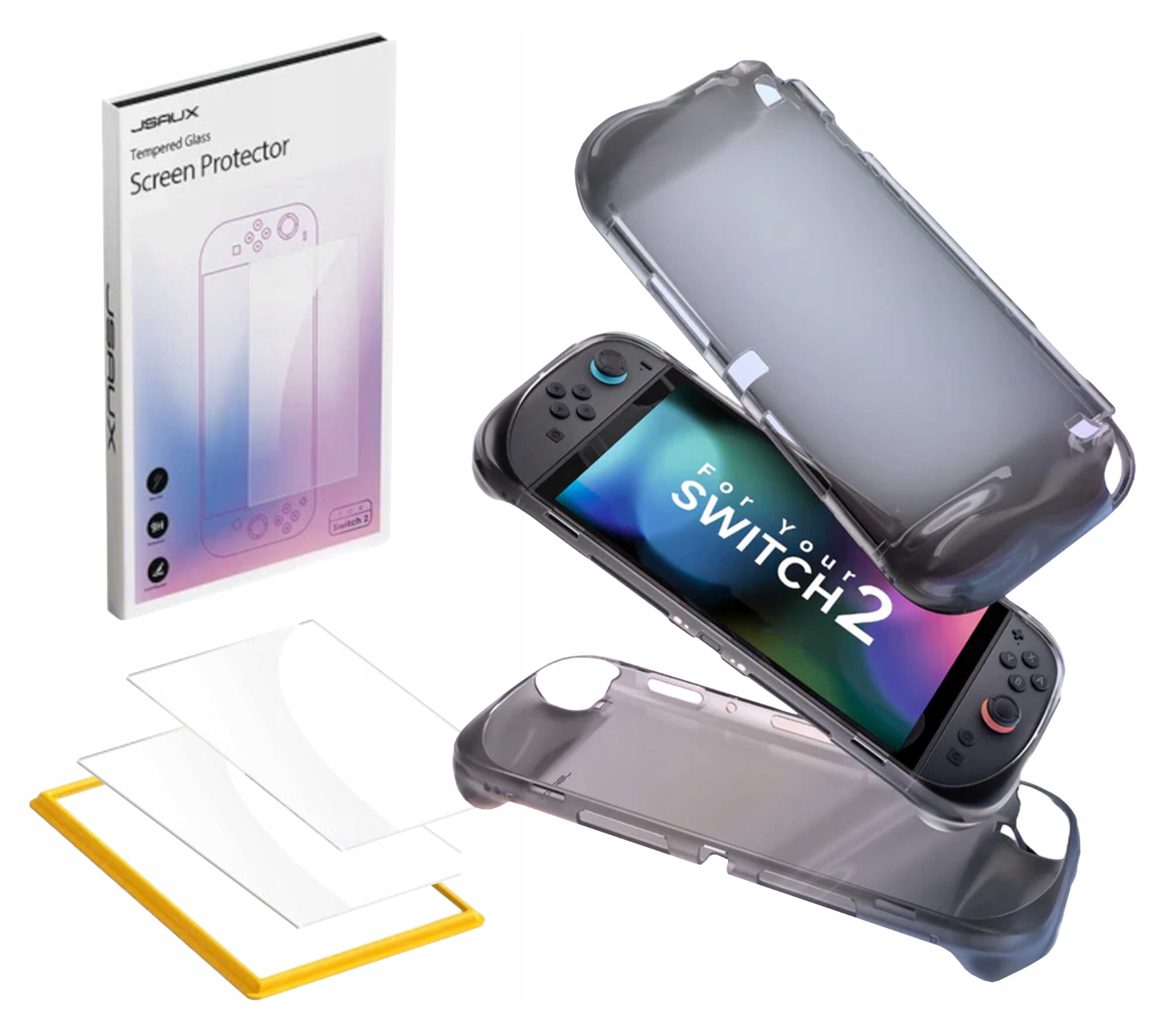 Szkło ochronne hartowane + Etui Ochronne TPU Czarne do Nintendo Switch 2