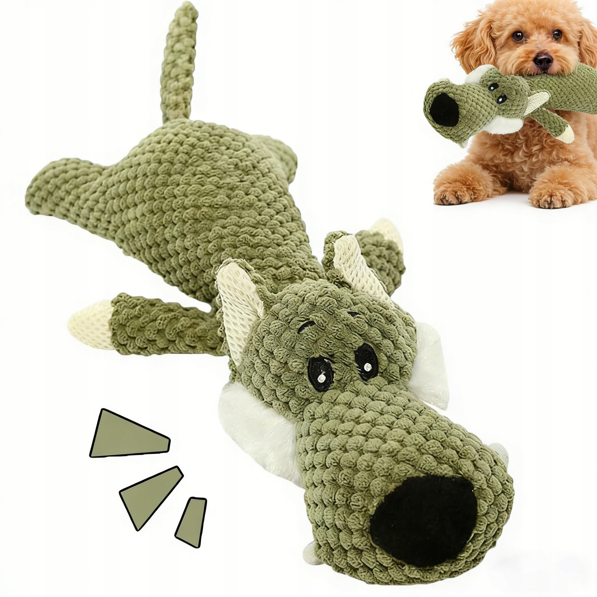 Levně Hračka Pro Psa A Kočku XXL Plyšová K Pokousání Vycpaná Se Zvukem Silná 37,5x15x7,5 cm