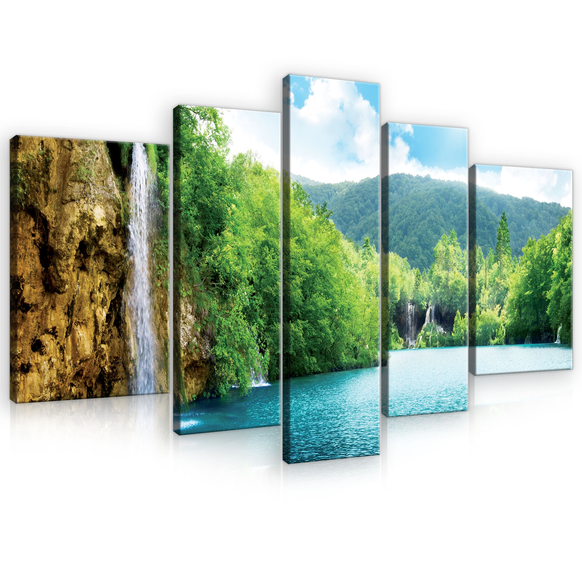 Obraz Vodopád Krajina Příroda 5 Částí Ložnice Obývací Pokoj Velký 170x100