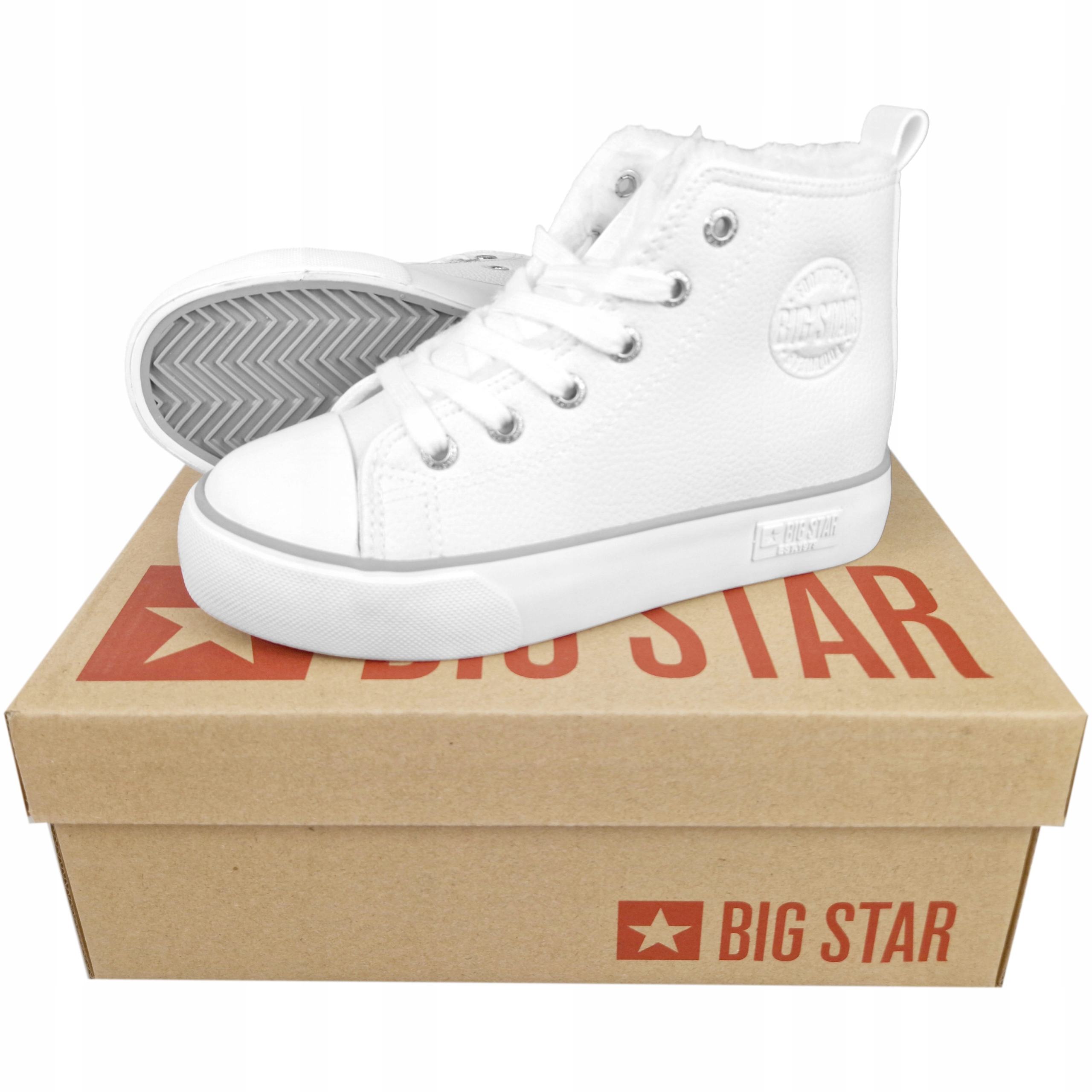 Buty dziecięce trampki ocieplane na zamek białe Big Star KK374227 33 Płeć chłopcy dziewczynki