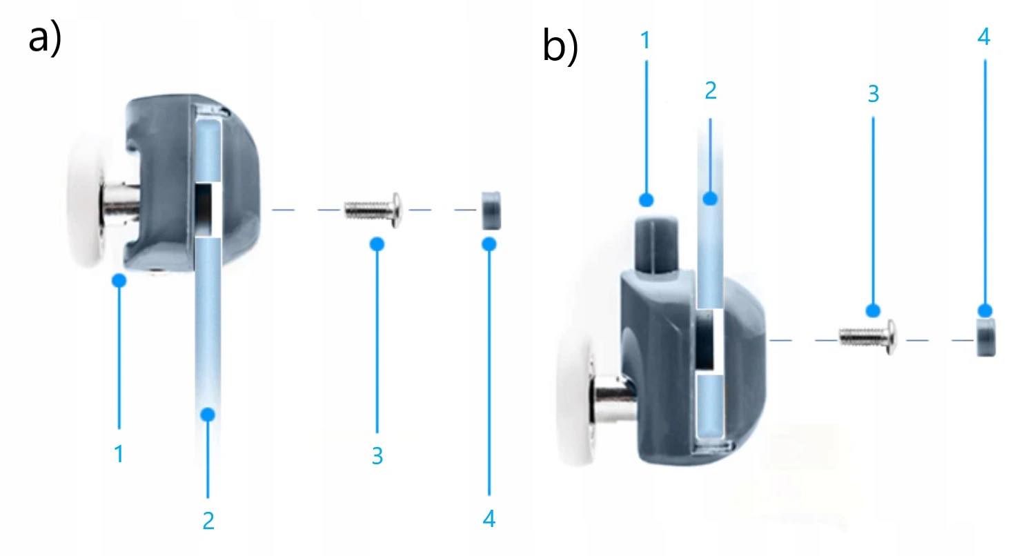 ROLKI DO KABINY PRYSZNICOWEJ KOMPLET PRZESUWAJĄCE EAN (GTIN) 78645509