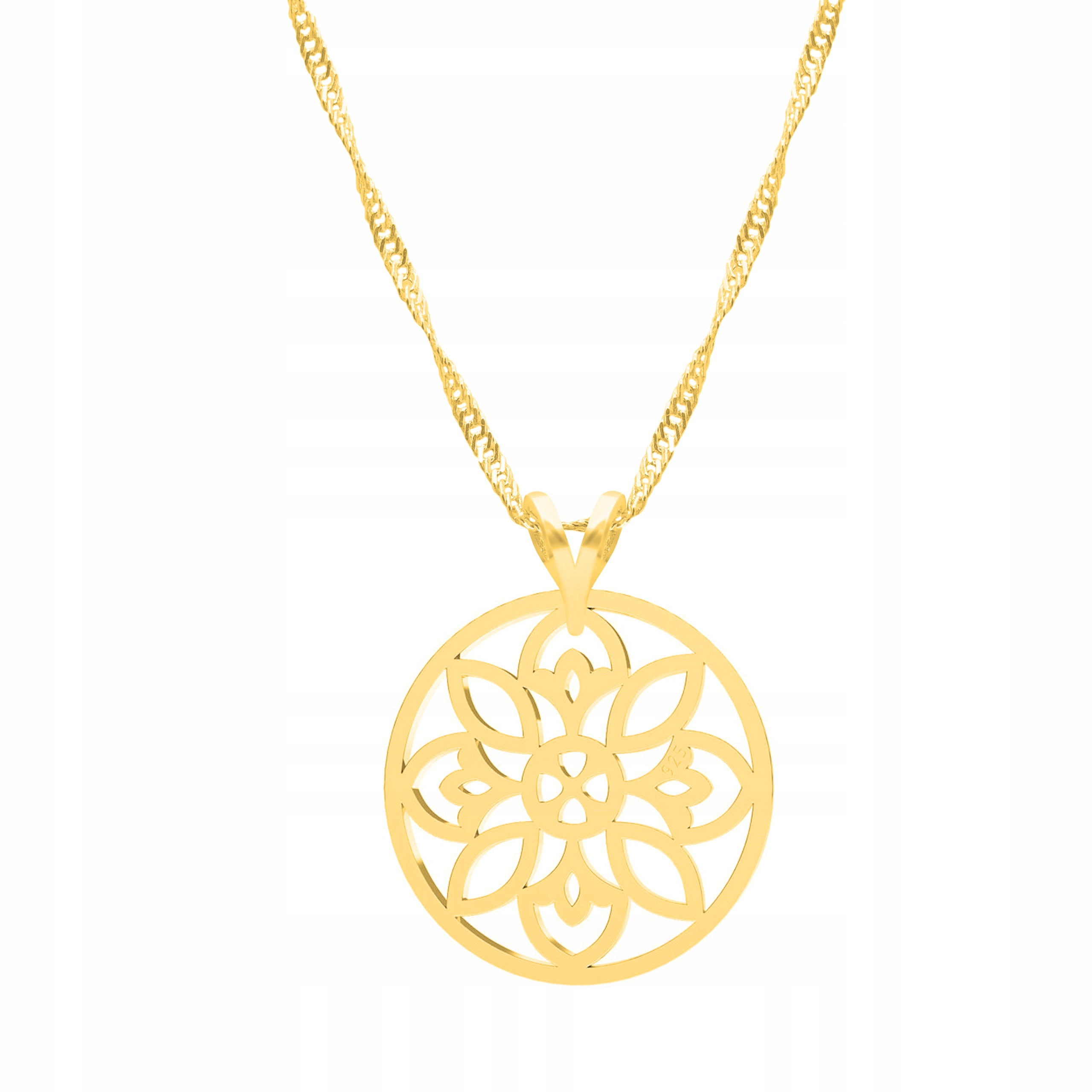 Řetízek zlatý náhrdelník 925 Prolamovaný květ