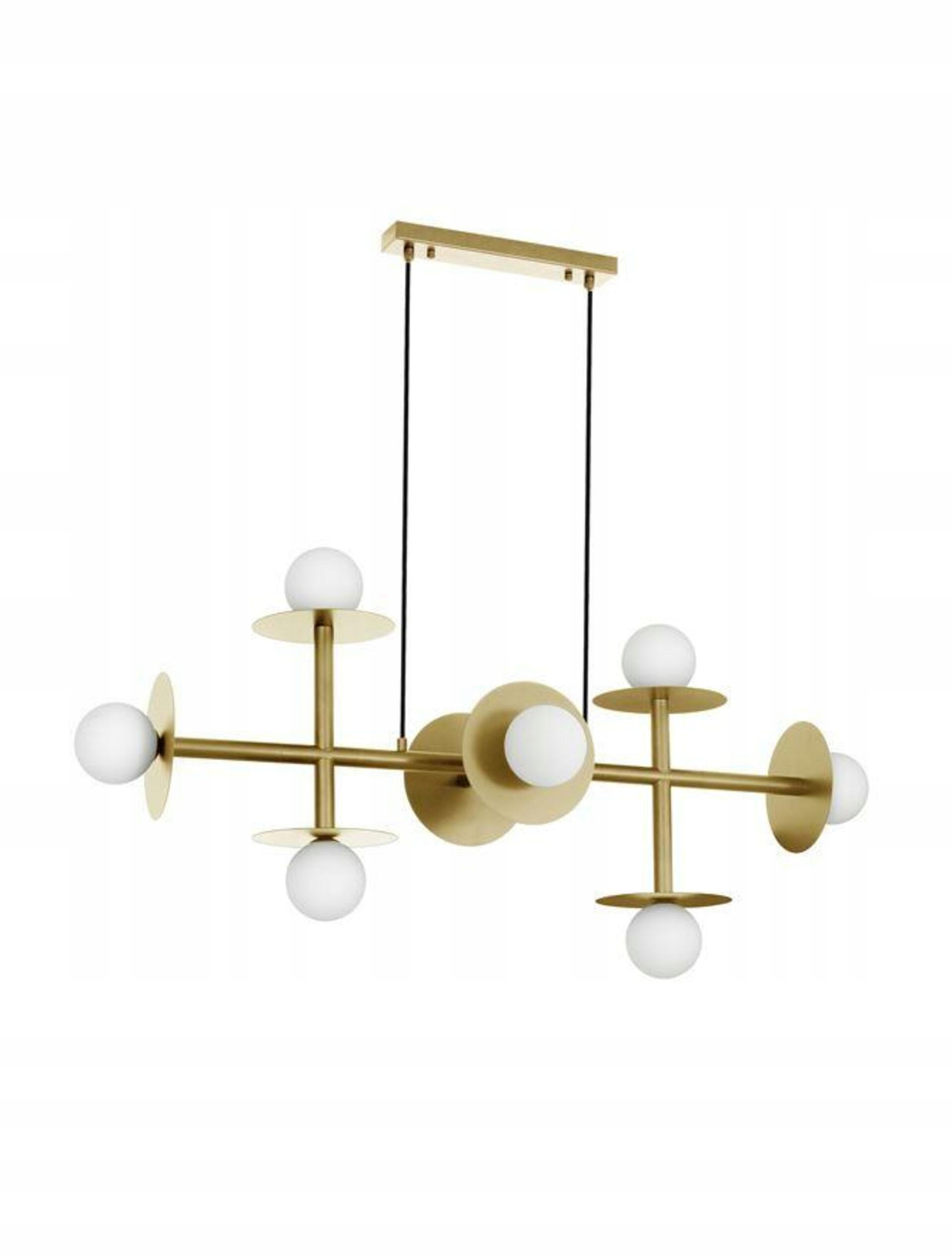 Nova Luce závěsné svítidlo Pielo mosazný zlatý kov opálové sklo G9 8x5W 230