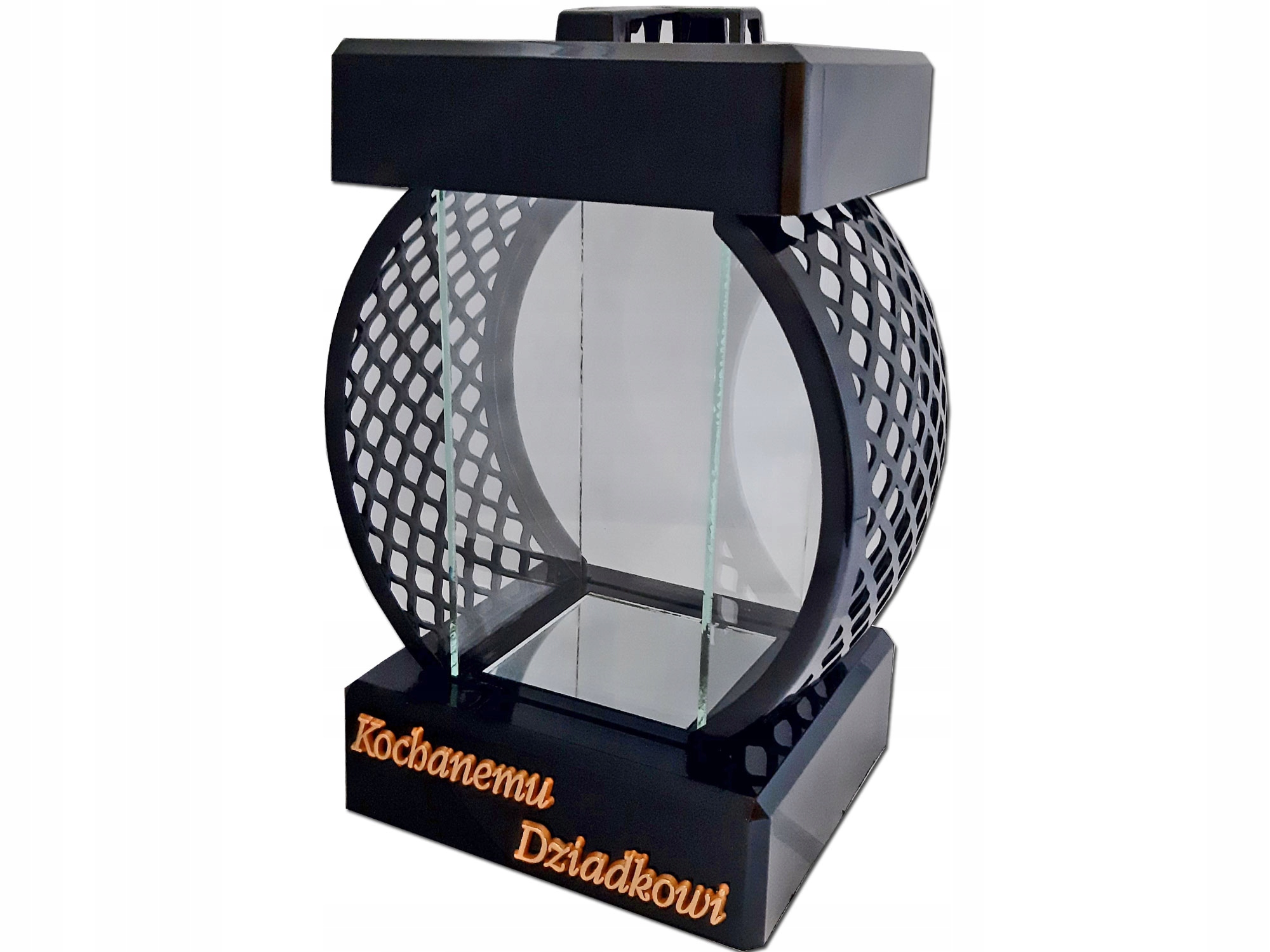 DZIADEK DZIADKOWI ZNICZ LAMPION KOŁO RTN GŁADKI CZARNY