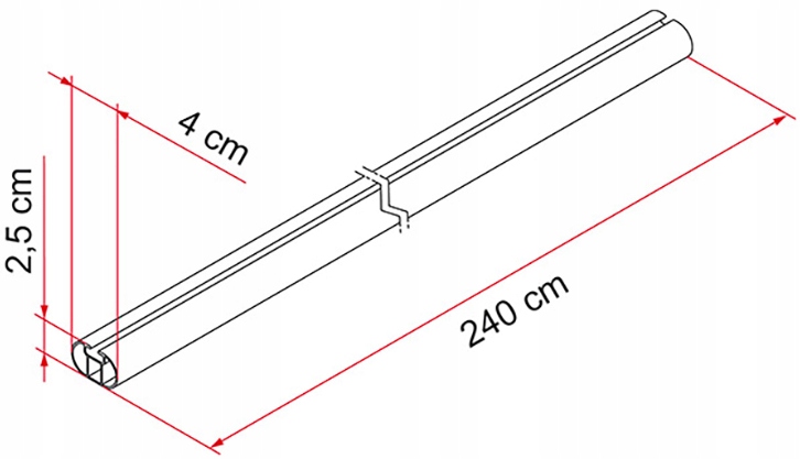 LISTWA MOCUJACA FIAMMA FIXING BAR PRO L 240 cm Part number 98655 295