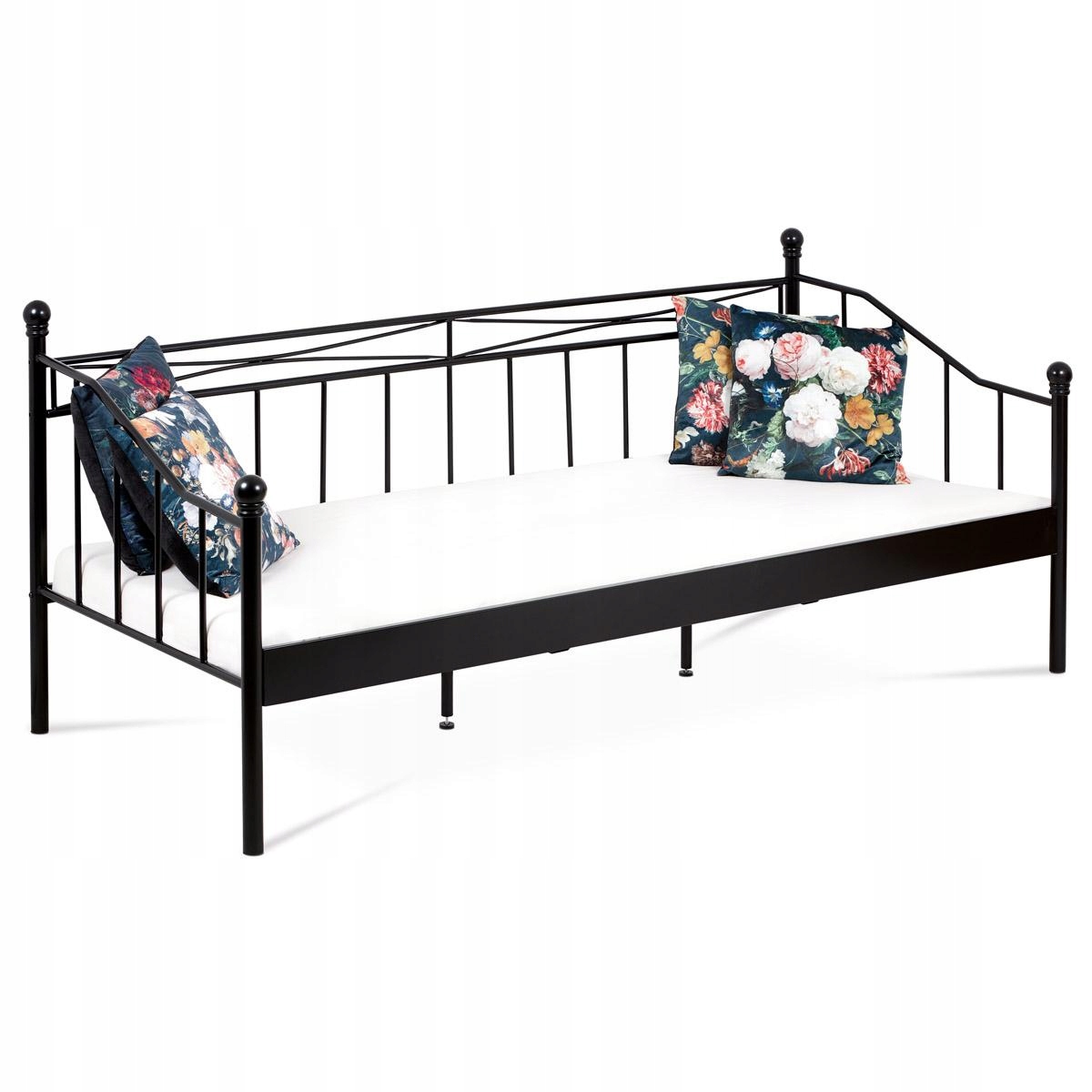 Autronic Postel jednolůžková 90x200 cm, kovová, černý matný lak (BED-1905 B