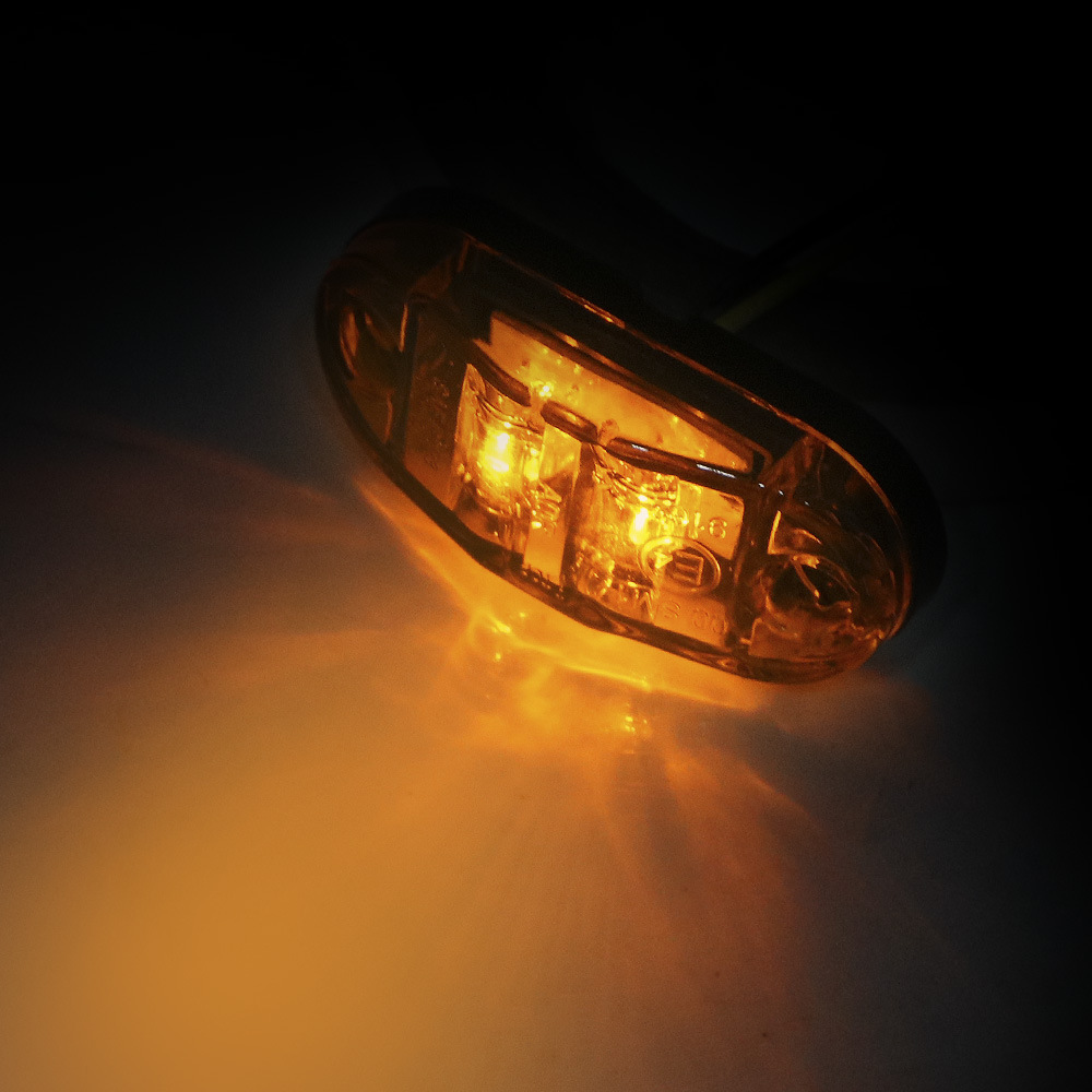 10x LAMPA LEDOWA OBRYSOWA OBRYSÓWKA DIODOWA 2 LED 12V 24V POMARAŃCZOWA E4 Producent części Inny