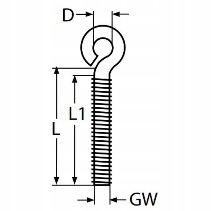 ŚRUBA OCZKOWA NACIĄGOWA NIERDZEWNA M6X40 HAK 1SZT Marka Bejmet