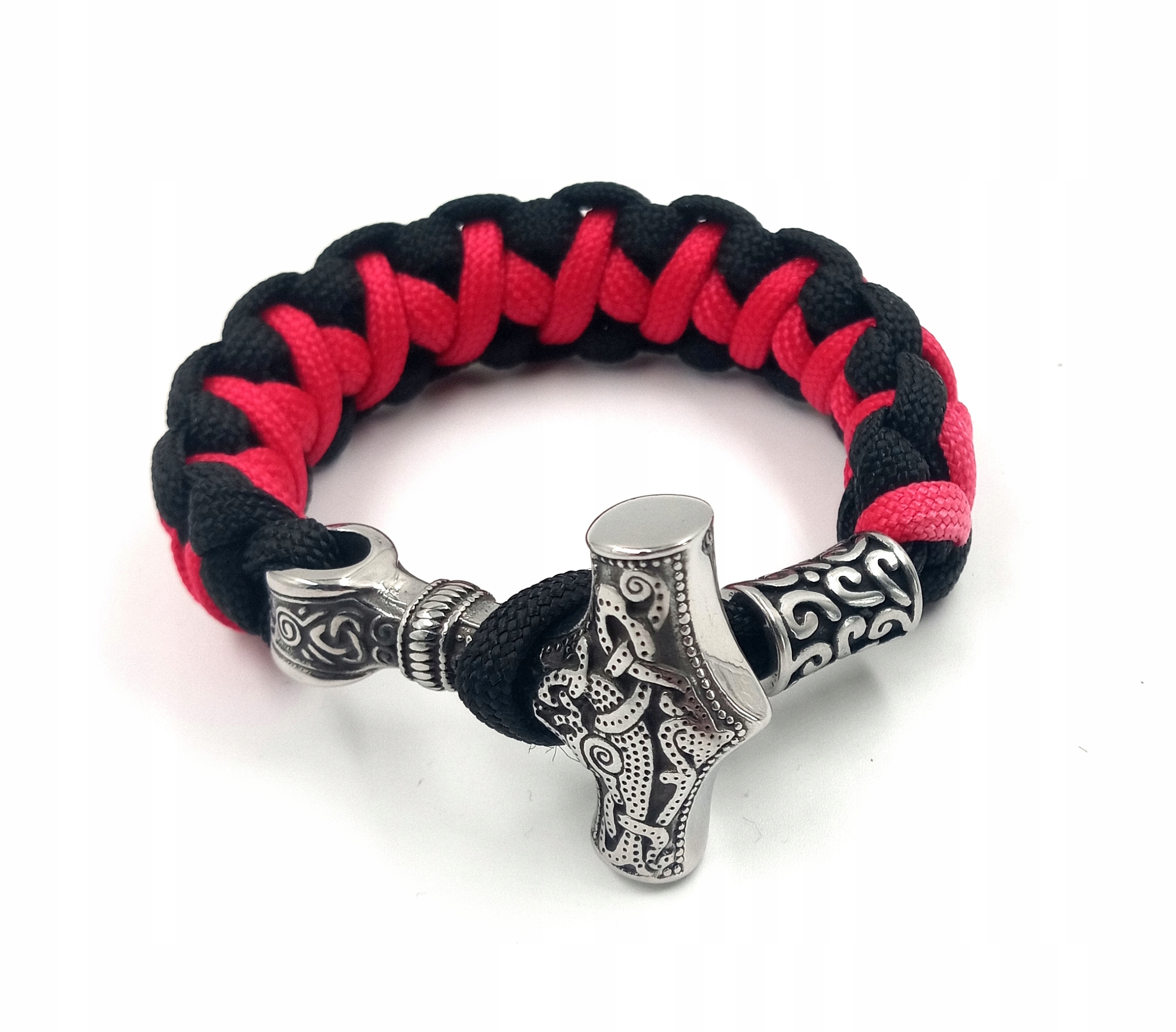Pánský Náramek elegantní Dárek pletený paracord viking Thor Amulet