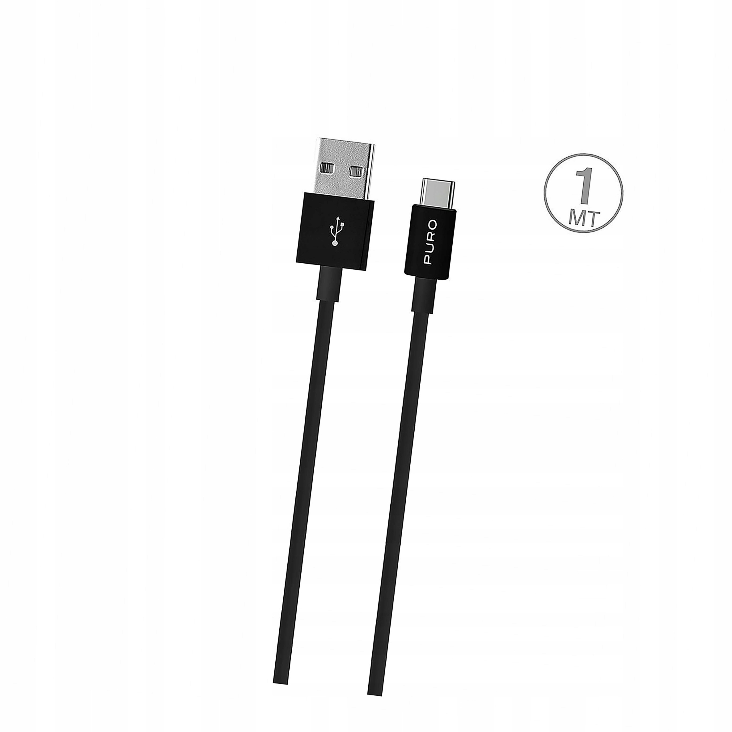 Kabel Puro White Usb-a Usb-c 1m czarny