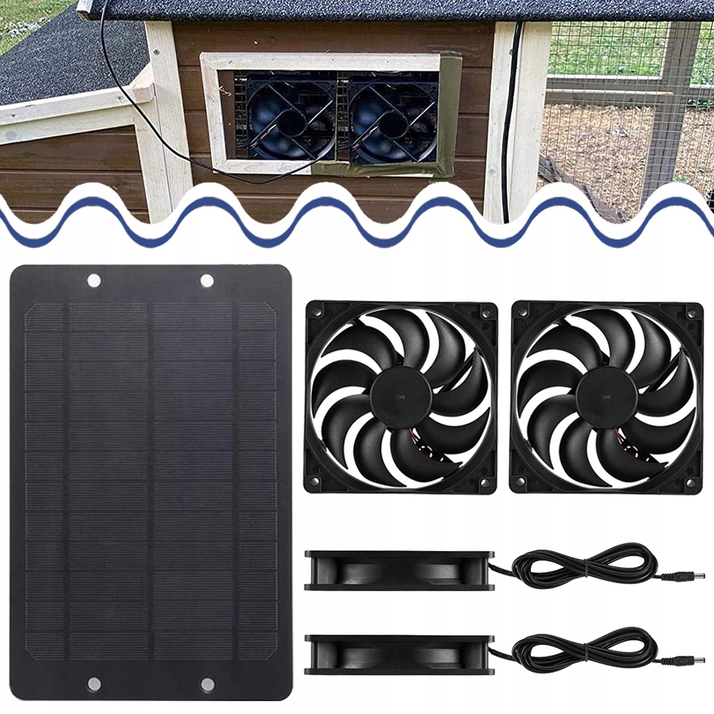 Solární nabíječka s ventilátorem 10 W 12 V, voděodolná, 17,5 x 27 cm