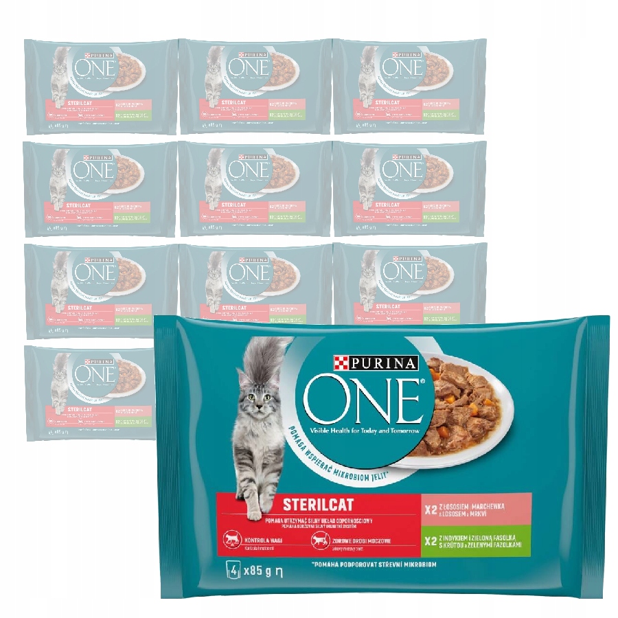 Levně Purina One Sterilcat Losos A Krůta Mokré Krmivo Pro Kočky 52 x 85 g