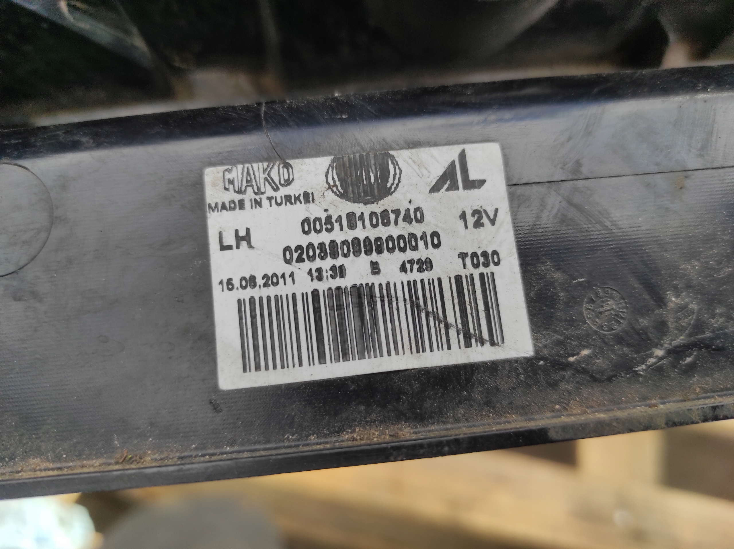 left left rear part light rear FIAT DOBLO II COMBO D 00518106740