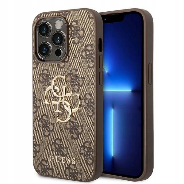 Pouzdro Guess 4G Big Metal Logo pro iPhone 15 Pro Max hnědé