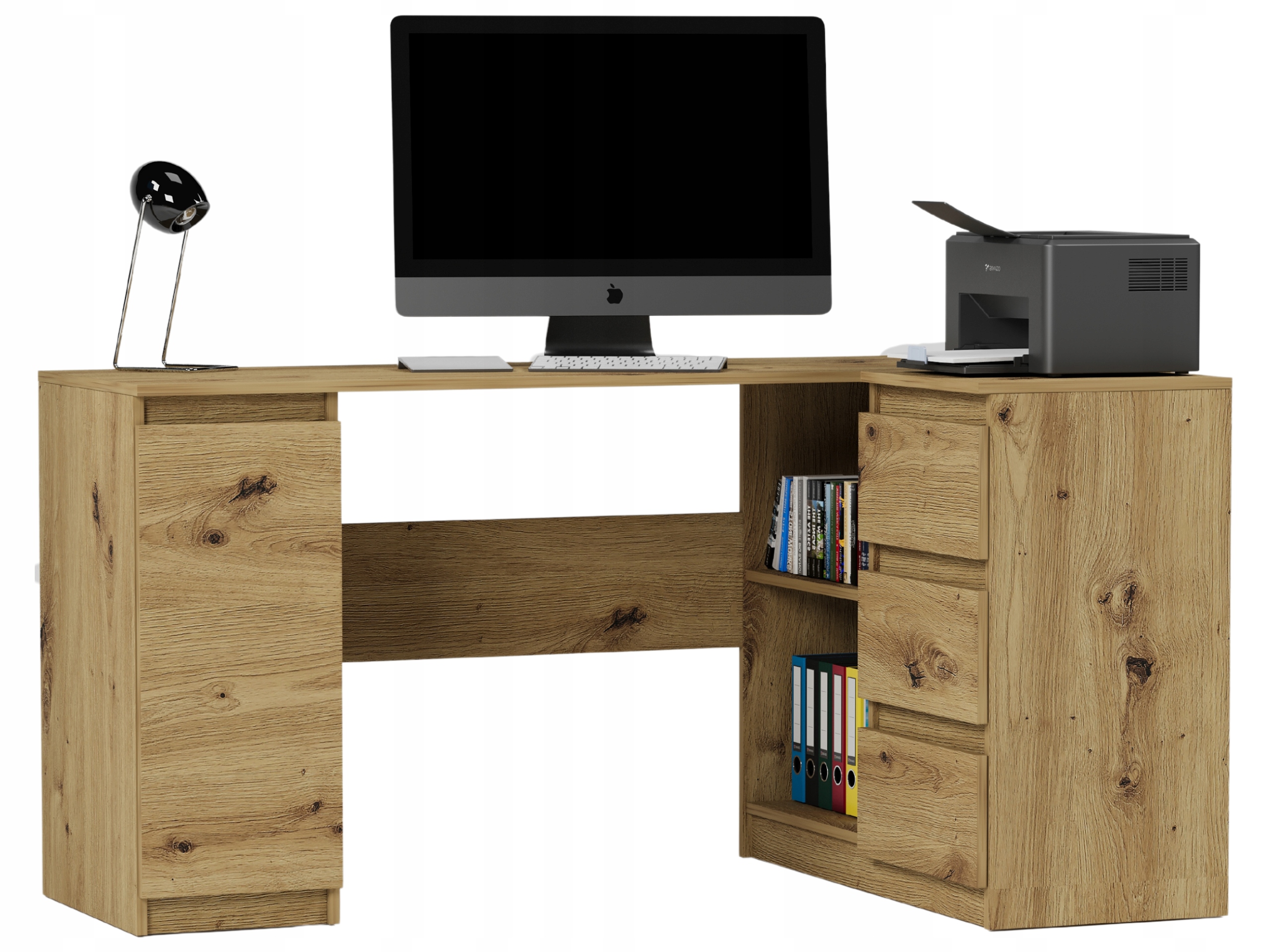 Meble Biurko narożne komputer 3sz 155cm artisan N12