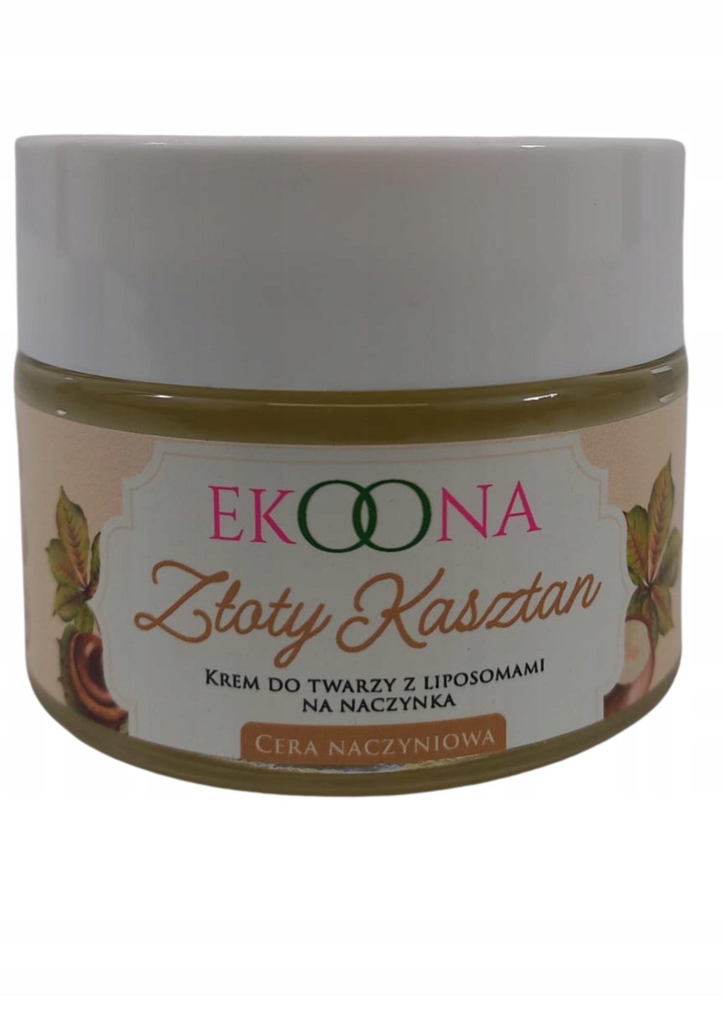 Krem do twarzy z liposomami na naczynka Złoty kasztan, naturalny EkoOna 50g