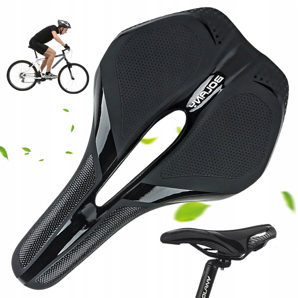 Siodło Rowerowe Memory Foam Czarne Z Otworem Do Długiej Jazdy