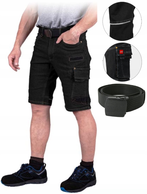 Elastické kraťasy, krátké pracovní kalhoty, džíny Stretch, velikost XL