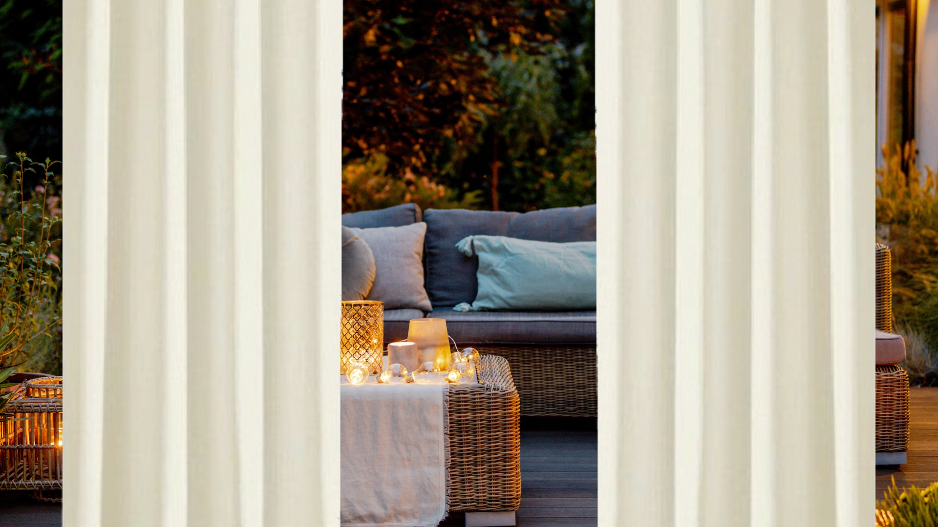 ZASŁONY WODOODPORNE OGRODOWE 155x260 NA TARAS ZASŁONA GOTOWA NA PRZELOTKACH Kod producenta 155x260 ecru 1