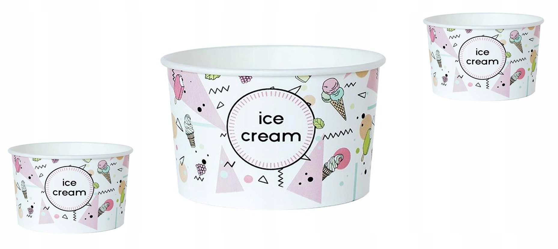 Miski papierowe do lodów miseczki do deserów ICE CREAM 245ml 25szt EAN (GTIN) 5901801760788