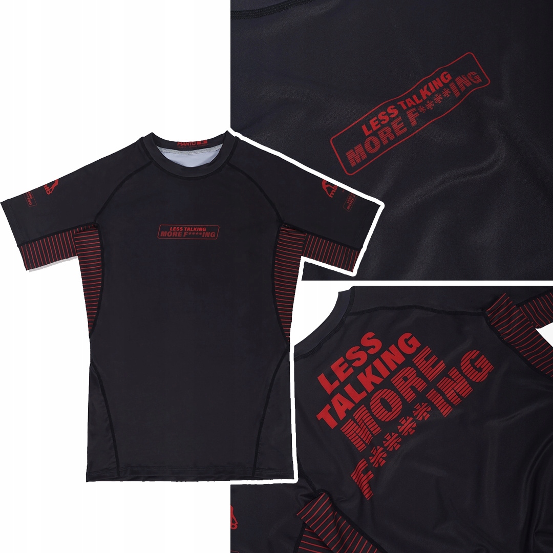 Rashguard z krótkim rękawem męski Manto Fighting Czarny r. XXL