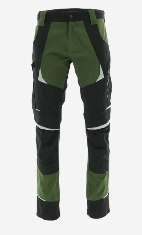 Spodnie Robocze do Pasa Strecz Cottonflex Czarno-Oliwkowe Sara r.48