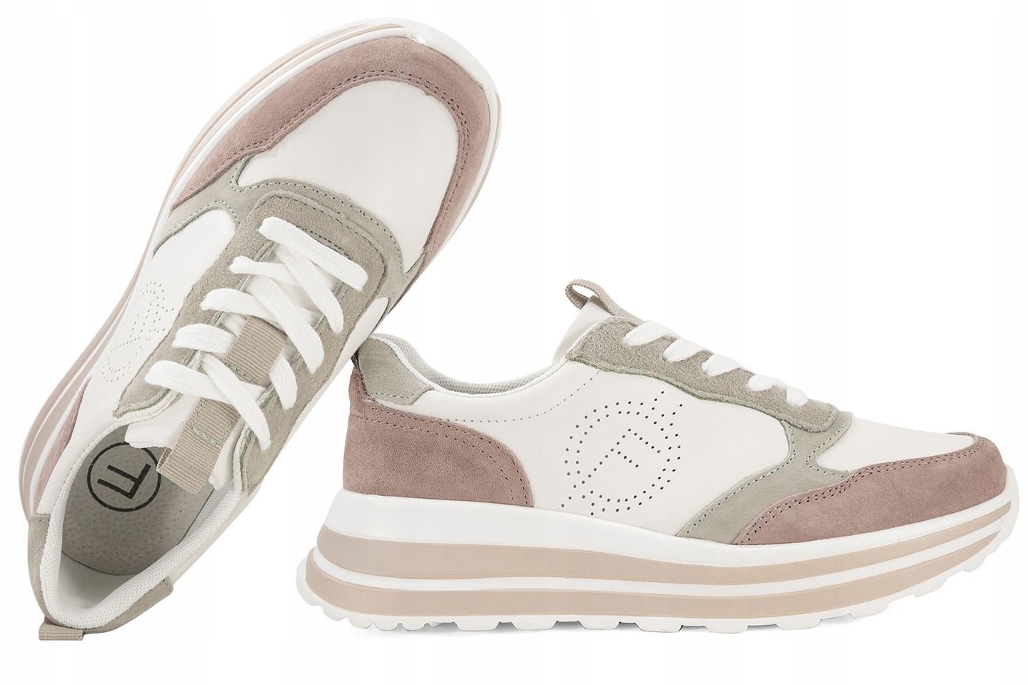 Filippo DP6787 Dámské Polobotky Tenisky Na Platformě Kožené, bílé 37