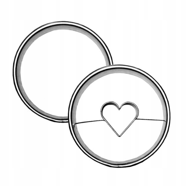 

Foremki kółeczka z serduszkiem 4 cm Zestaw kółka