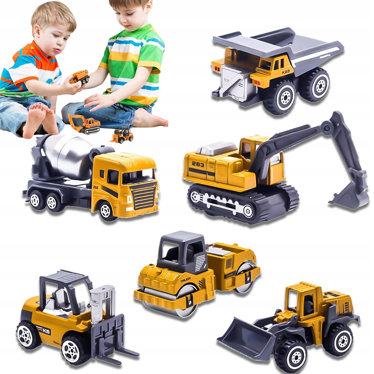 VELKÁ SADA STAVEBNÍCH VOZIDEL 6v1 AUTA PRO DĚTI, (4059432480269) • Ceny ...