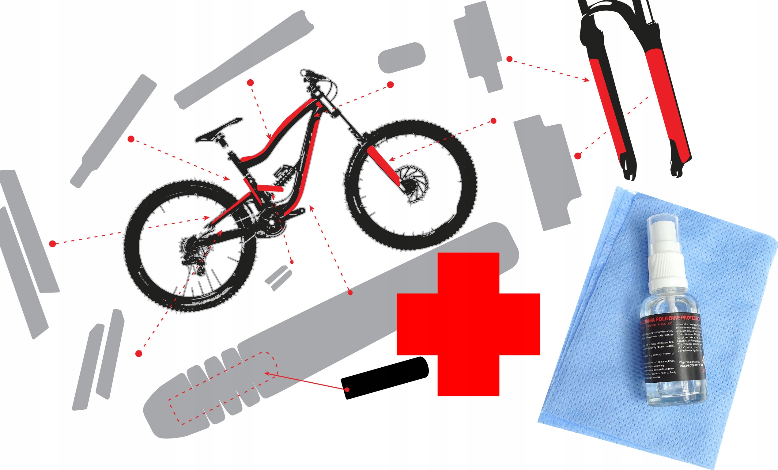 

Folia ochronna błyszcząca rower zjazdowy big size