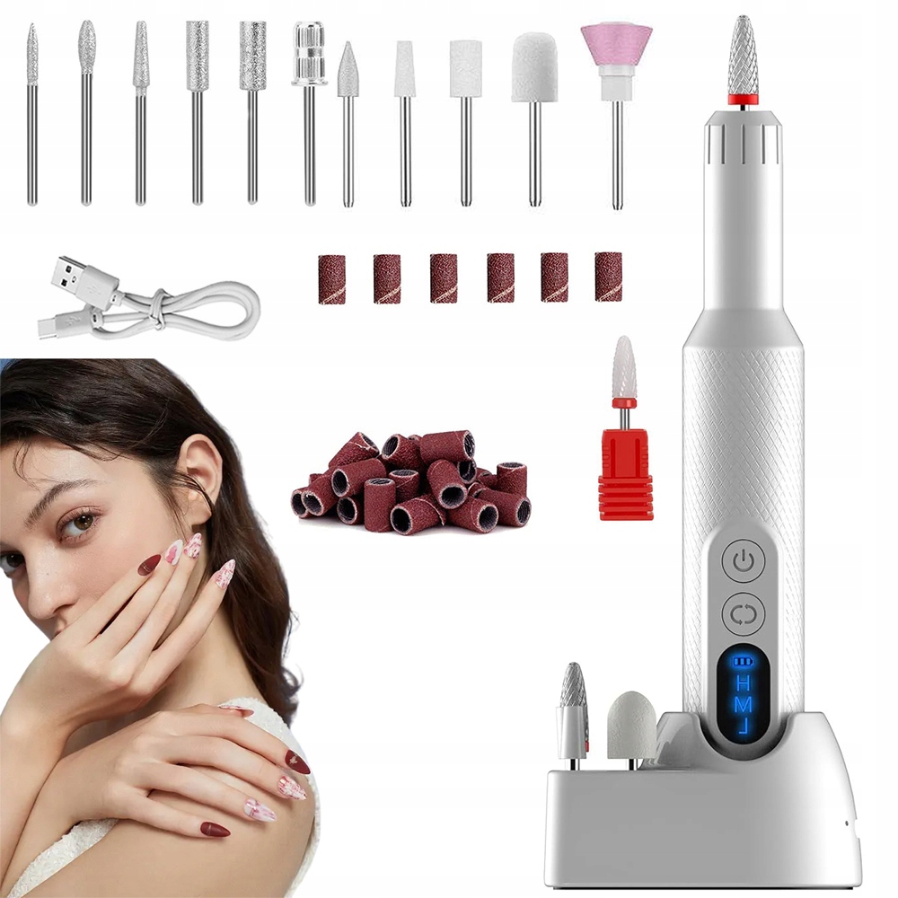 Sada Profesionální Bruska Na Nehty Manikúra 20000 Rpm Bezdrátová