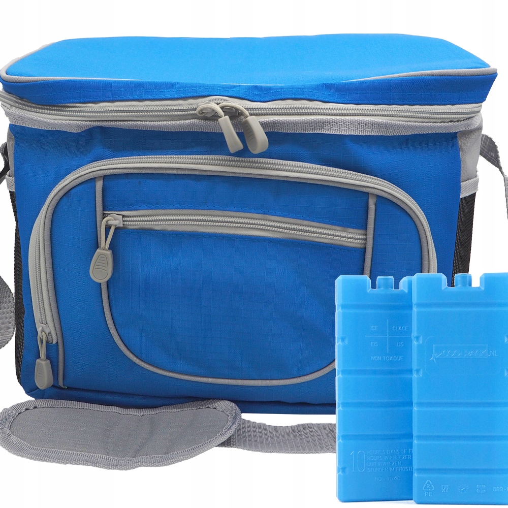 KOMPLET TORBA TERMICZNA TURYSTYCZNA PIKNIKOWA 30L +2X WKŁADY MROŻACE ZESTAW